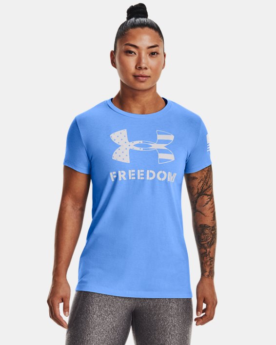 Women's UA Freedom Logo T-Shirt, Blue, pdpMainDesktop image number 0